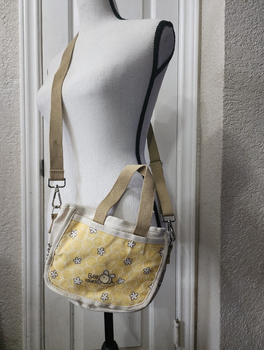 Hubman and Chubgirl "Bee Yourself" Journal Buddy Bag - Canvas Crossbody Tote
